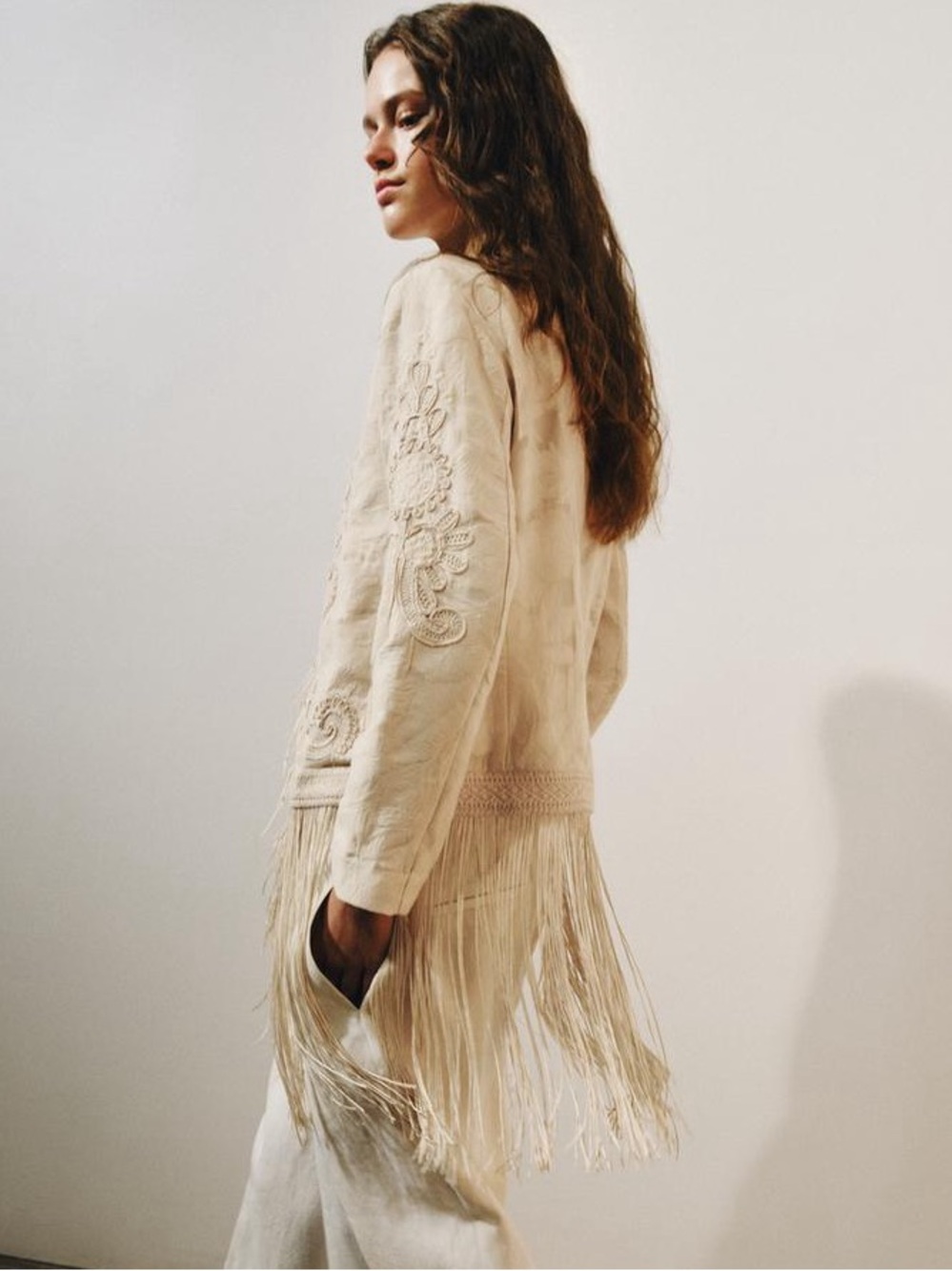ZARA ZW COLLECTION FRINGED JACKET - Picture 5 of 7